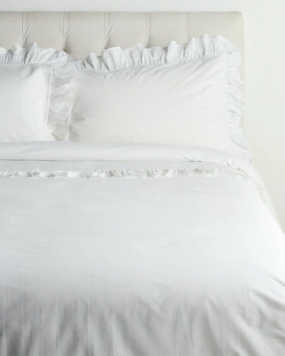 Maurizio Italy Ruffle Duvet Set In White