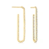 Ross-simons Diamond Inside-outside Paper Clip Hoop Earrings In 14kt Yellow Gold In Silver