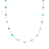 RS PURE BY ROSS-SIMONS 3-3.5MM TURQUOISE BEAD STATION NECKLACE IN 14KT YELLOW GOLD