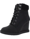 DOLCE VITA SHERMAN WOMENS FAUX FUR LINED WEDGE ANKLE BOOTS