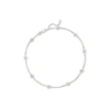 Ross-simons Diamond Station Anklet In 14kt White Gold In Silver