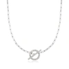 Rs Pure By Ross-simons Diamond Toggle Paper Clip Link Necklace In Sterling Silver In Silver