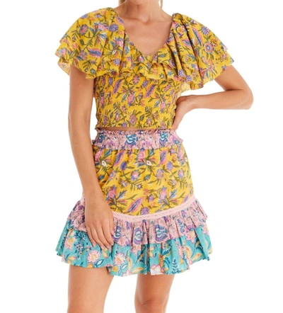 Allison New York Sasha Mini Skirt In Floral Mix In Yellow
