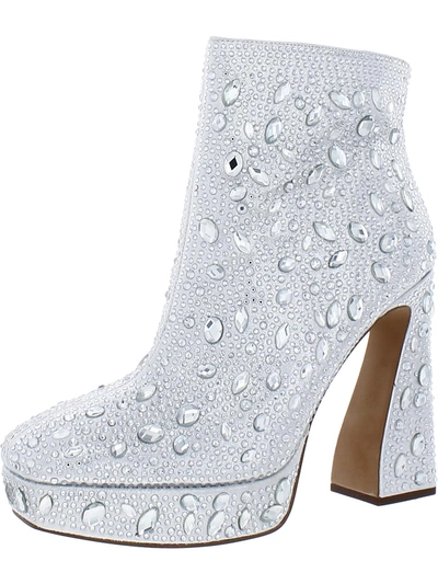 Jessica Simpson Dollyi Womens Rhinestone Platform Ankle Boots In Multi
