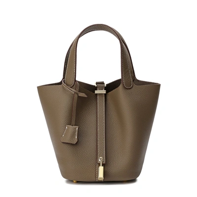 Tiffany & Fred Paris Tiffany & Fred Full-grain Leather Top-handle Bag In Brown