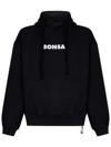 Bonsai Logo Print Cotton Hoodie In Black