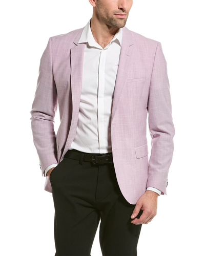 Hugo Boss Hugo  Wool-blend Blazer In Purple