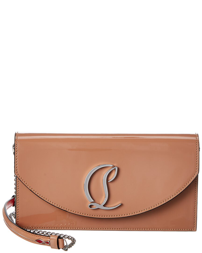 Christian Louboutin Loubi54 Patent Crossbody In Z Nude Silver