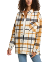 Monrow Plaid Snap-front Shacket In Black