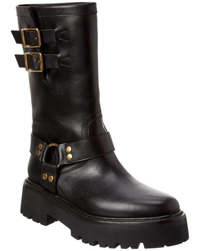 CELINE VERNEUIL ANKLE BOOT WITH TRIOMPHE IN CALFSKIN - BLACK