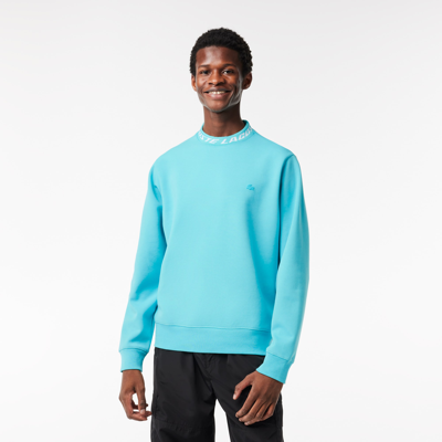 Lacoste Menâs Logo Collar Sweatshirt - Xxl - 7 In Blue