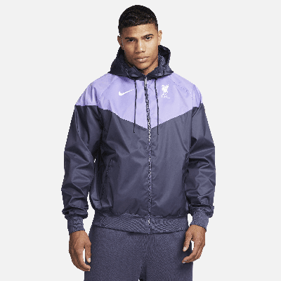 Nike Liverpool Fc Sport Essentials Windrunner  Men's Hooded Soccer Jacket In Purple