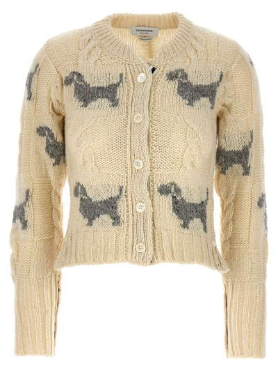 Thom Browne Hector Cable-knit Cardigan In Multi-colored