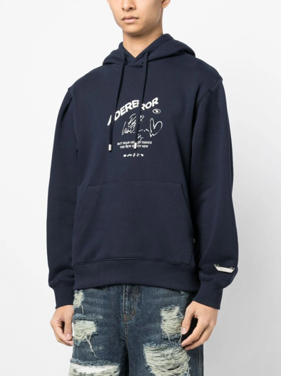 Ader Error Unisex Hoodie In Navy