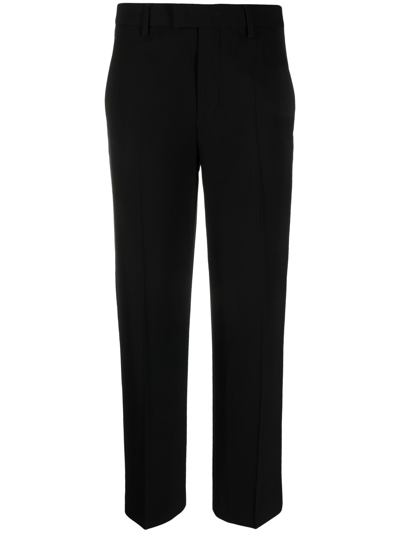 Ann Demeulemeester Cropped Cotton Trousers In 099 Black