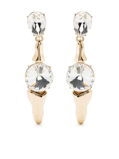 Area Crystal-embellished Drop Earrings In Gold