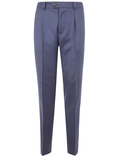 Brunello Cucinelli One Pence Trousers Clothing In Blue