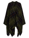Barbour Acrylic Cape With Tartan Pattern In Multicolor