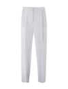 Emporio Armani Darted High-waist Trousers In Bianco Seta