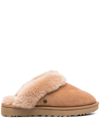 Ugg 'classic Slipper Ii' Beige Slip-on Mules With Faux Fur And Suede Leather Woman In Beige