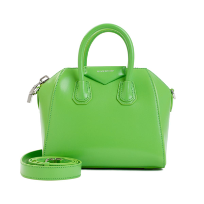 Givenchy Women's Mini Antigona Bag In Box Leather In Absynthe Green