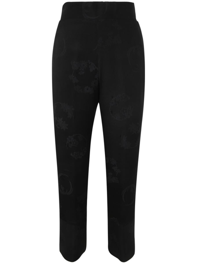 Ibrigu Flared Emobroidered Trousers In Black