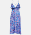 Isabel Marant Paysa Printed Silk-blend Midi Dress In 30bu Blue