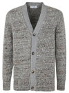 Lardini Man V-neck Knit Sweater In Grey