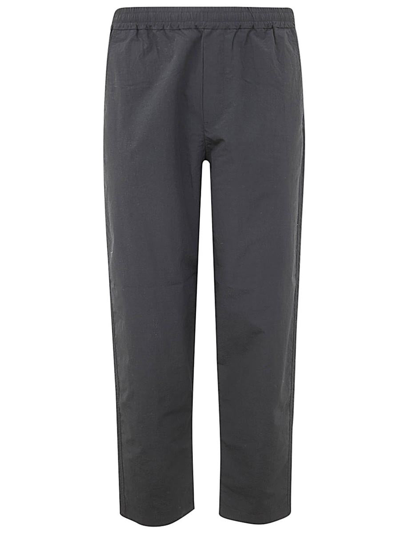 Maison Kitsuné City Pants In Crispy Nylon With Tonal Fox Head Pat In Black