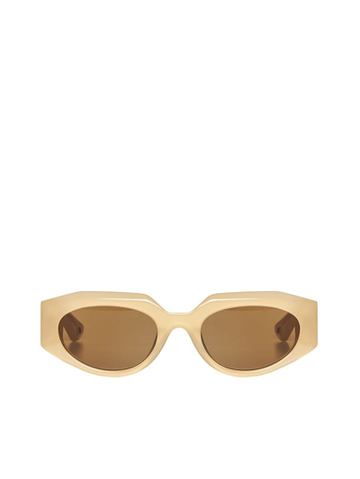 G.o.d . Sunglasses In Milky Ivory W Brown Lens