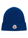 MONCLER MONCLER LOGO-PATCH RIBBED-KNIT BEANIE