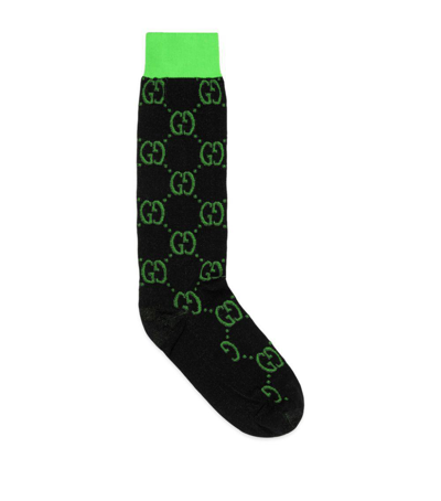 Gucci Interlocking G Jacquard Socks In Green