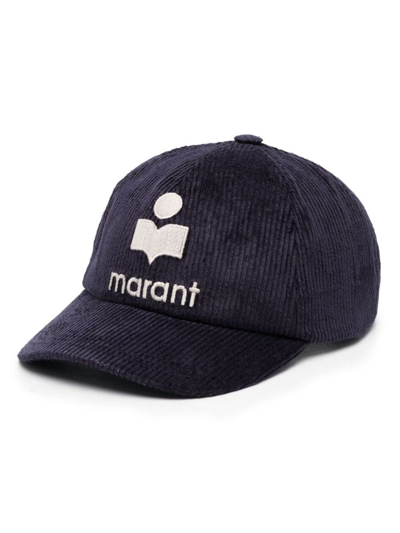 Isabel Marant Embroidered-logo Cotton Cap In Neutrals