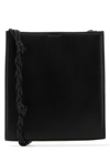 Jil Sander Black Leather Medium Tangle Shoulder Bag In Black
