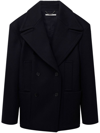 Stella Mccartney Double-breasted Wool Coat In Black
