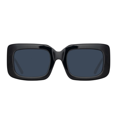Attico The  X Linda Farrow Jorja Rectangular Frame Sunglasses In Black
