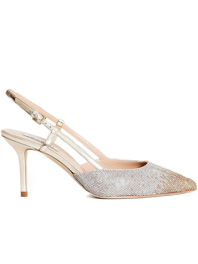 Ninalilou Slingback Strass 75mm Heel Pumps In Silver