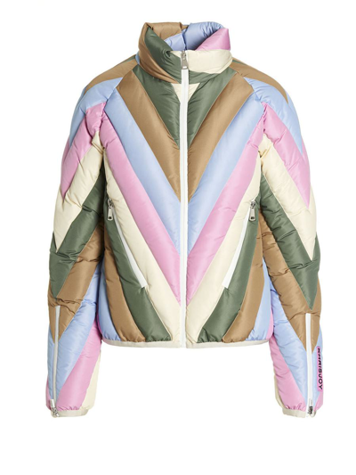 Khrisjoy Ski Chevron Puffer Jacket In Multicolor
