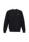 Lacoste Mens Crew Neck Fleece Sweatshirt In Black