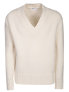 Lardini V-neck Knit Sweater In White