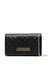 Love Moschino Shiny Shoulder Bag In Black