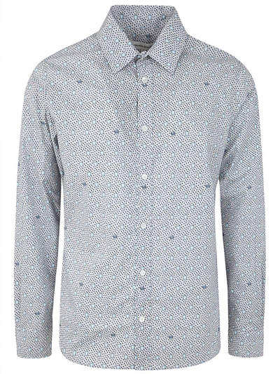 Maison Kitsuné Graphic-print Cotton Shirt In Blue