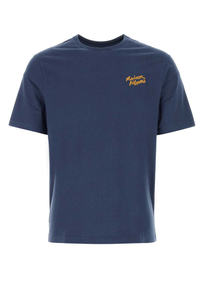 Maison Kitsuné Handwriting Regular T-shirt In Blue