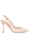 Ninalilou 90mm Heel Powder Leather Slingback In Pink