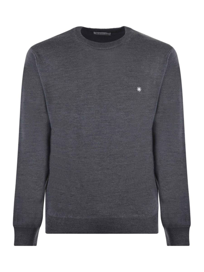 Manuel Ritz Wool Sweater In Grigio Scuro