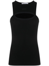 MSGM MSGM CUT-OUT FINE-RIBBED TANK TOP
