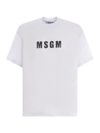 Msgm Logo-print Cotton T-shirt Clothing In White