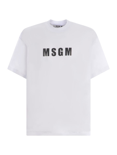 Msgm Logo Print T-shirt White