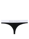 Palm Angels Logo Waistband Thong In Black