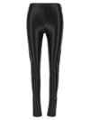 Pinko Ankle-length Faux Leather Leggings In Black
